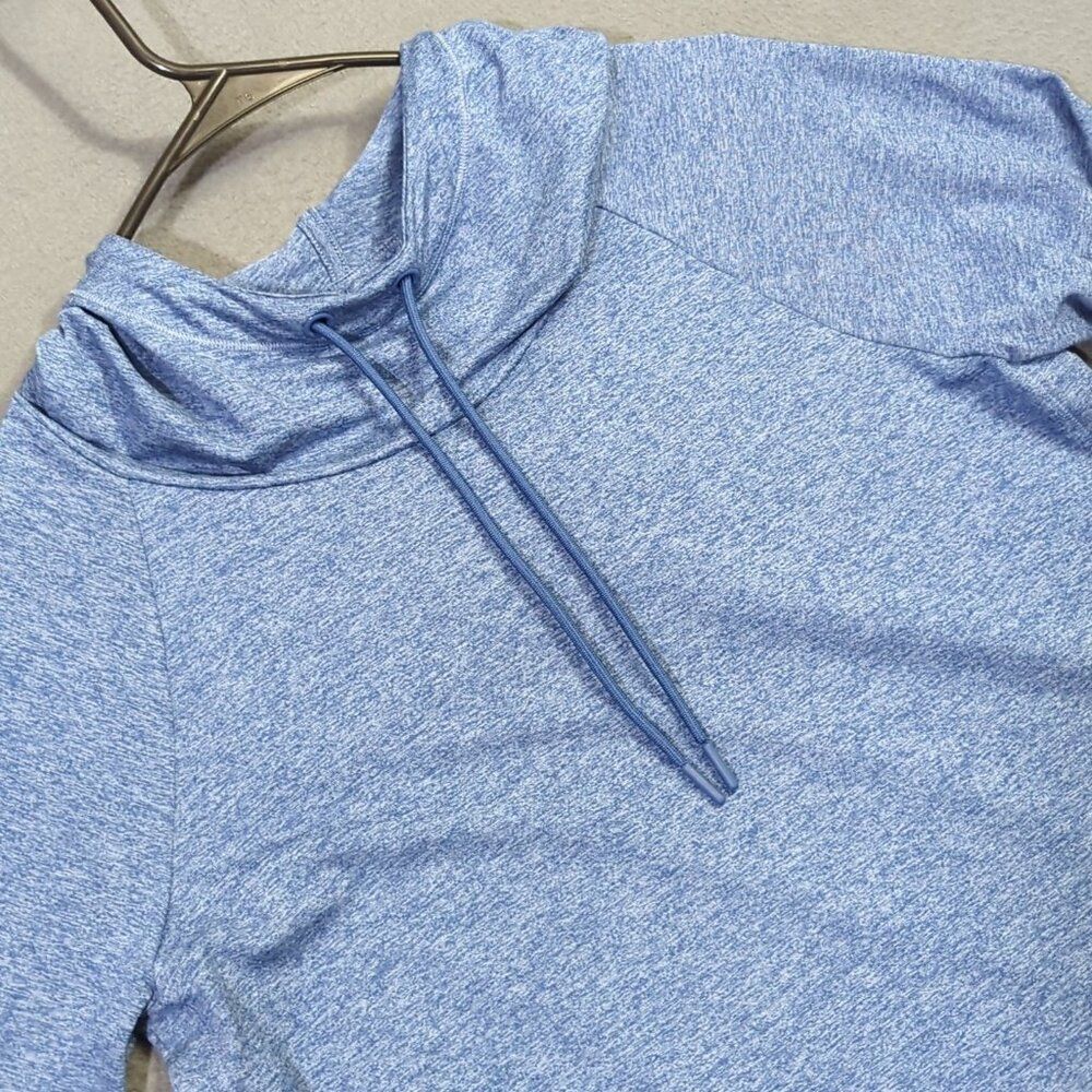 Athleta Uptempo Hoodie Sweatshirt Womens M Blue Performance Pullover Lightweight